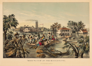 High Water in the Mississippi, 1868. Creators: Nathaniel Currier, James Merritt Ives, Frances Flora Bond Palmer.