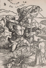 St. Christopher Carrying the Infant Christ Across a River, about 1503-1504. Creator: Albrecht Durer.