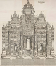 Triumphal Arch of Emperor Maximilian I, 1515-1517, printed 1799. Creators: Albrecht Durer, Albrecht Altdorfer, Hans Springinklee, Wolf Traut.