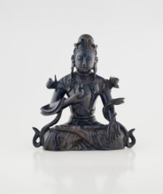 Guanyin with wood base, 1644-1912. Creator: Unknown.