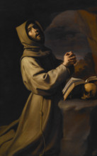 St Francis in Meditation, about 1650-55. Creator: Francisco de Zurbaran.