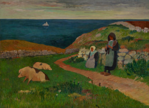 Young Breton Girls in the Field, about 1890-1891. Creator: Henri Moret.