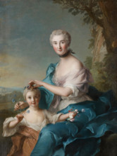 Portrait of Madame Crozat de Thiers and Her Daughter, 1733. Creator: Jean-Marc Nattier.