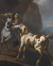 Indian taming a horse, about 1650. Creator: Johann Heinrich Roos.