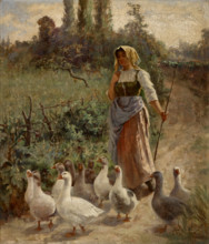 The Goose Girl, Picardy, France, before 1921. Creator: Margaret A. Rudisill.