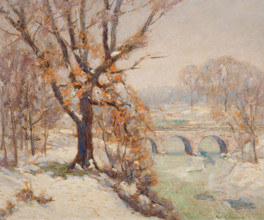 Riverbank in Winter, 1879-1932. Creator: Paul A Randall.