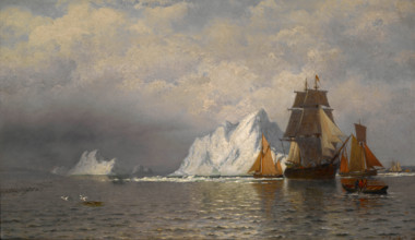 Whaler and Fishing Vessels near the Coast of Labrador, about 1880. Creator: William Bradford.