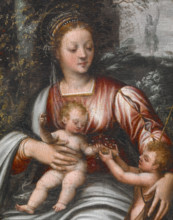 Madonna and Child with St John the Baptist, probably early 1600s. Creator: Scarsellino.