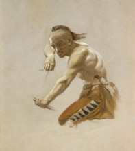 Study for Indian in "Buffalo Hunt by Indians", 1861. Creator: Charles Ferdinand Wimar.