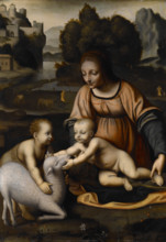 Madonna and Child with St John the Baptist and the Lamb, about 1525 or after. Creator: Bernardino Luini.