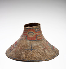 Painted Basketry Hat, 1870-1886. Creator: Unknown.