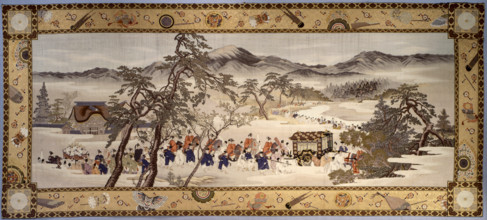 Festival Procession (Aoi Matsuri), 1890-1893. Creators: Imao Keinen, Morizumi Yugoyo, Jimbei Kawashima II.