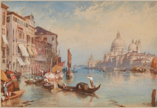 Venice: Santa Maria della Salute from the Grand Canal, about 1870. Creator: Birket Foster.