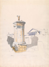 The Choregic Monument of Lysikrates, Athens, July 1846. Creator: Thomas Hartley Cromek.