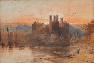 Caernarvon Castle, North Wales, 1836. Creator: Samuel Palmer.