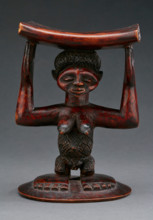 Headrest with female figure, late 19th century. Creator: Unknown.