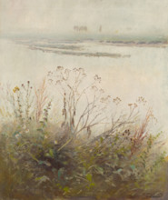 Shore of Flooded River in Blossom, 1880-1885. Creator: Ladislav Mednyanszky.