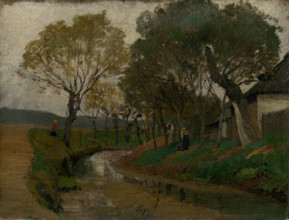 Brook behind the Barn. On the Bank, 1873 - 1875. Creator: Ladislav Mednyanszky.