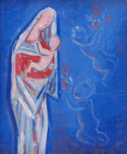 Standing Madonna with an Angel, 1937-1938. Creator: Mikulas Galanda.