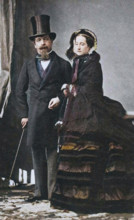 [Napoleon III and Empress Eugenie], ca. 1865. Creator: Andre-Adolphe-Eugene Disderi.