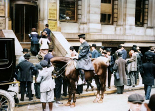 Crowd in front of White Star offices, 1912. Creator: Bain News Service.