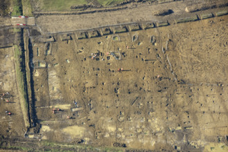 Archaeological excavations in advance of construction work..., Warwickshire, 2022.  Creator: Damian Grady.