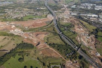 Construction of the Delta Junction on the HS2 railway line, Birmingham, 2024. Creator: Damian Grady.