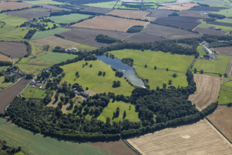 Forcett Hall landscape park incorporating part of an Iron Age oppidum, North Yorkshire, 2024. Creator: Robyn Andrews.