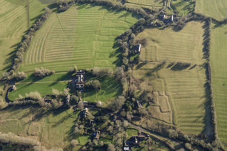 The earthwork remains of abandoned areas of the medieval village of Winwick, West Northants, 2022 Creator: Damian Grady.