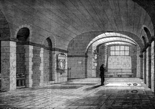 The Artists' Corner in the Crypt of St. Paul's: the grave of Landseer, 1873. Creator: Unknown.