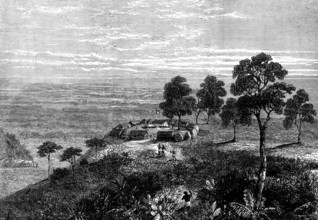 The Livingstone Aid Expedition: camp at Rehenniko, overlooking the Makata Swamp, 1873. Creator: Unknown.