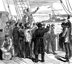 Our special artist's voyage to the Gold Coast - the "Tender Parting" opposite New Brighton, 1873. Creator: Unknown.