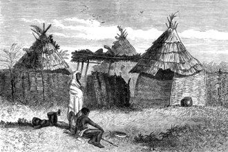 The Gold Coast and Ashantee War: Fantee huts, 1873. Creator: Unknown.