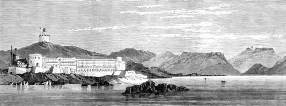 The Gold Coast and Ashantee War: Cape Coast Castle, from the anchorage, 1873. Creator: Unknown.