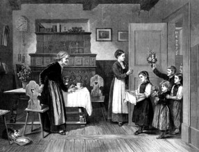 Grandmother's Birthday, by Salentin, from a photograph by the Berlin Photographic Company, 1873. Creator: Unknown.