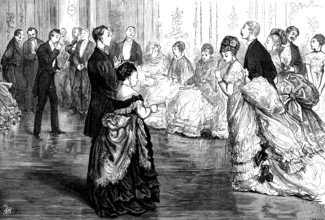 The First Quadrille - drawn by F. Barnard, 1873. Creator: Joseph Swain.