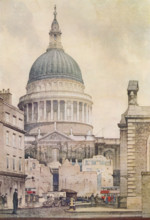 St. Paul's Cathedral from the North, by Cyril A. Farey, F.R.I.B.A., 1943.  Creator: Cyril Arthur Farey.