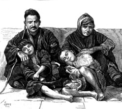 The Nations of Western Asia: Poor Kurd family, 1873.  Creator: Unknown.