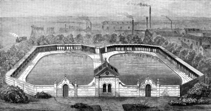 Free swimming-baths at Derby, presented by Mr. Bass, M.P., 1873. Creator: Unknown.