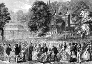 Afternoon concert in the park of the Vienna Exhibition, 1873. Creator: Unknown.