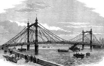 The Royal Albert Bridge, Chelsea, 1873. Creator: Unknown.