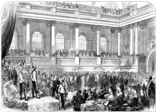 Presentation of prizes at the Vienna Exhibition, 1873. Creator: Unknown.