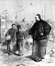 Sketches in China: street scene in Pekin, 1873. Creator: Unknown.