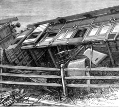 The Railway Disaster near Guildford: wreck of a second-class carriage, 1873. Creator: Unknown.