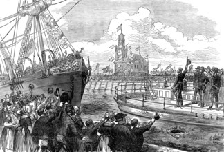 The King of Holland declaring the docks open, 1873. Creator: Unknown.