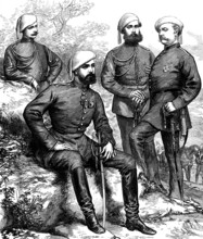 The Civil War in Spain: Don Carlos and his staff, 1873. Creator: Unknown.