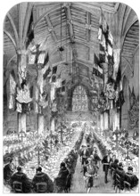 Dinner of the Lord Mayors and Mayors in the Guildhall at York, 1873. Creator: Unknown.