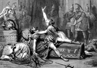 Scene from "Antony and Cleopatra" at Drury Lane Theatre, 1873. Creator: Unknown.