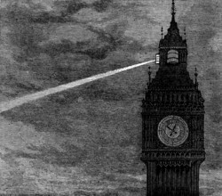 Light on the clock-tower, Houses of Parliament, 1873. Creator: Unknown.