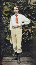 Robert Louis Stevenson, in Samoa, c1890. Stevenson (1850-1894) Scottish author and poet. In search